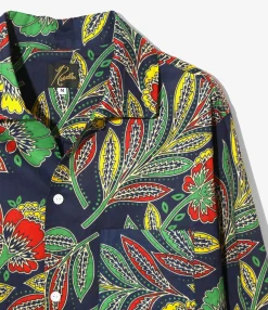 Italian Collar Shirt - Botanical - Printed Cotton Lawn