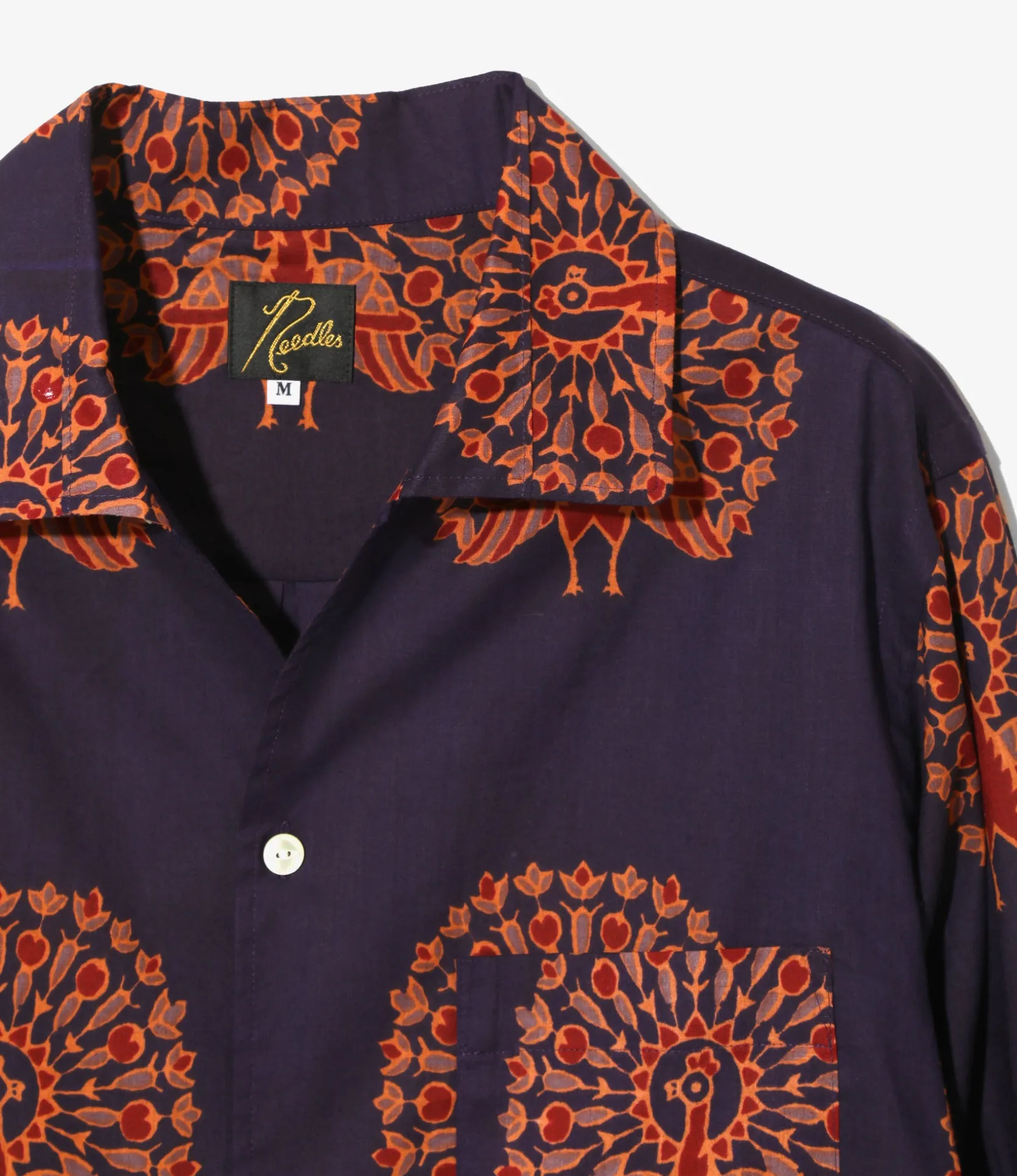 Italian Collar Shirt - Peacock - Printed Cotton Lawn