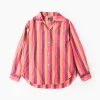 Italian Collar Shirt - Pink - Cotton Lawn Stripe