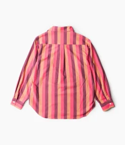Italian Collar Shirt - Pink - Cotton Lawn Stripe