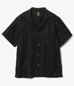 Italian Collar S/S Shirt - Purple - R/N Bright Stripe