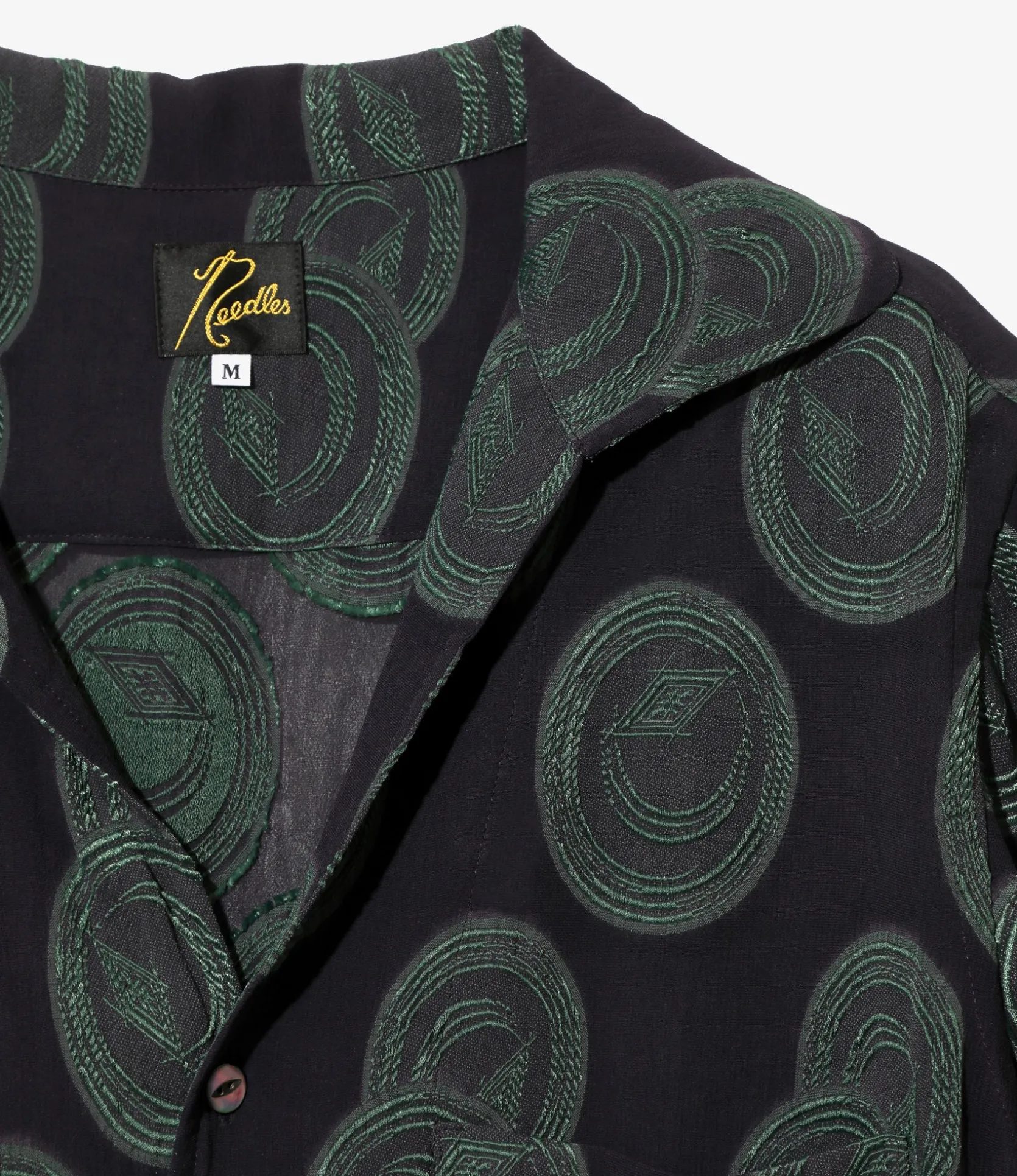 Italian Collar S/S Shirt - Purple / Green - R/PE Ring Cut Jq