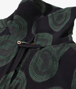 Italian Collar S/S Shirt - Purple / Green - R/PE Ring Cut Jq