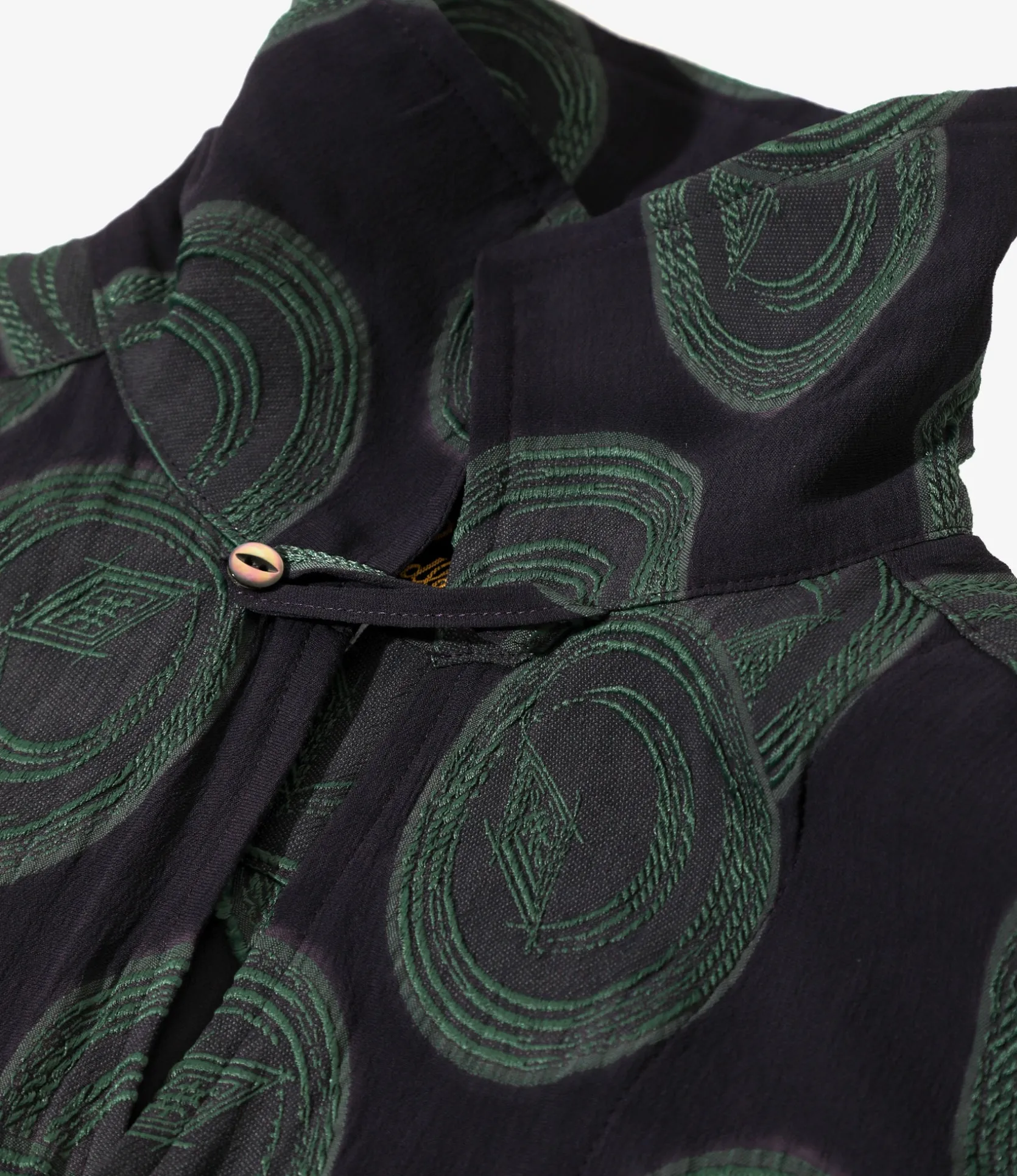 Italian Collar S/S Shirt - Purple / Green - R/PE Ring Cut Jq