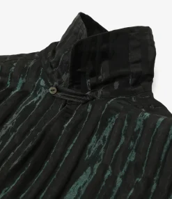 Italian Collar S/S Shirt - Green - R/N Bright Stripe