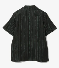 Italian Collar S/S Shirt - Green - R/N Bright Stripe