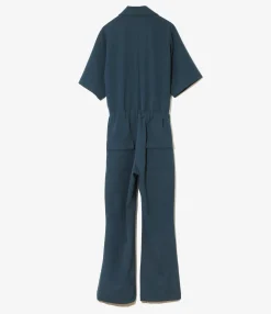 Jumpsuit - Navy - Poly Light Double Cloth