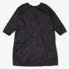 Kapo Dress - Black Nylon Polka Dot Printed Taffeta