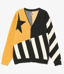 Knit Cardigan - Black - Cotton Stars and Stripes