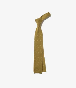 Knit Tie - Olive Polka Dot