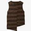 Knit Wrap Vest - Brown Fair Isle Stripe Sweater Knit
