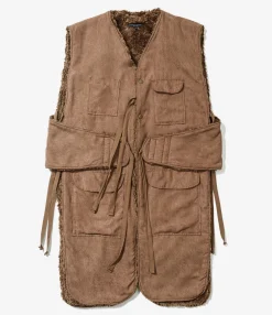 Liner Vest - Khaki Polyester Lt. Weight Fake Suede