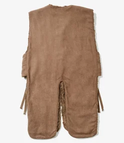 Liner Vest - Khaki Polyester Lt. Weight Fake Suede