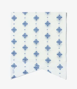 Long Scarf - White CP Crest Embroidery