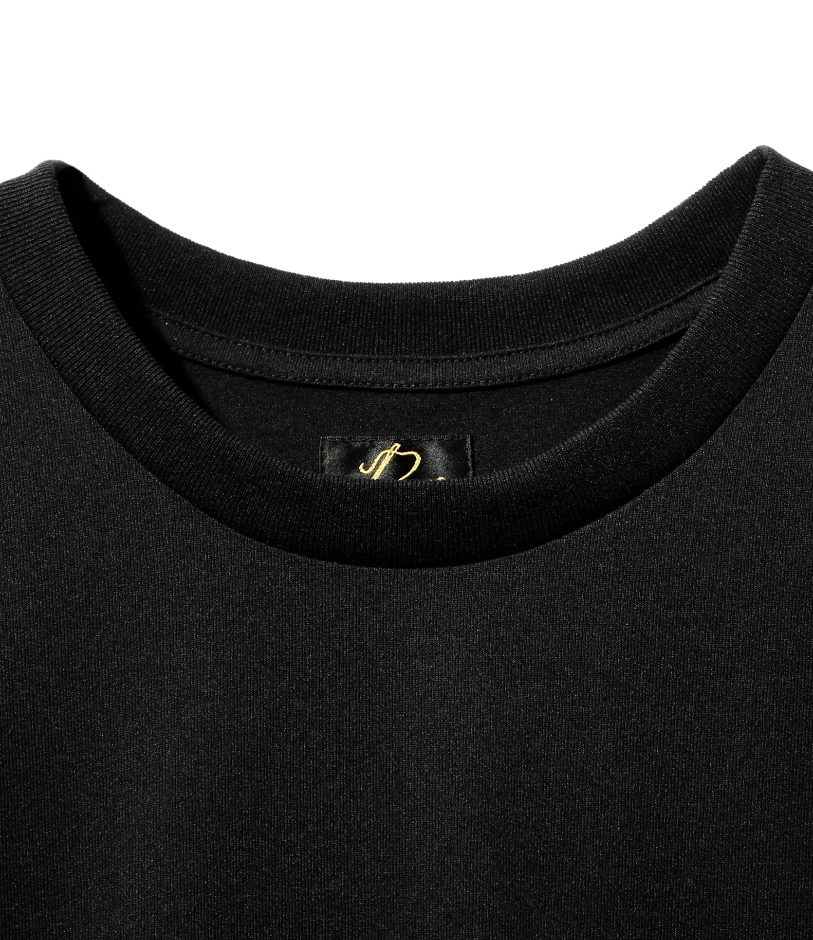 L/S Crew Neck Tee - Black - Poly Jersey