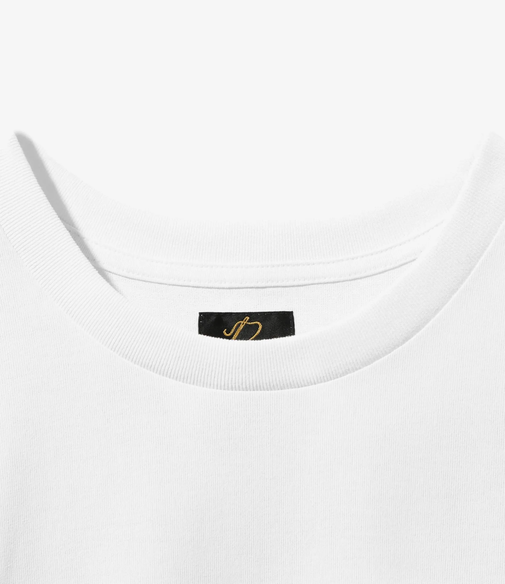 L/S Crew Neck Tee - White - Poly Jersey