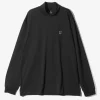 L/S Mock Neck Tee - Black - Poly Jersey