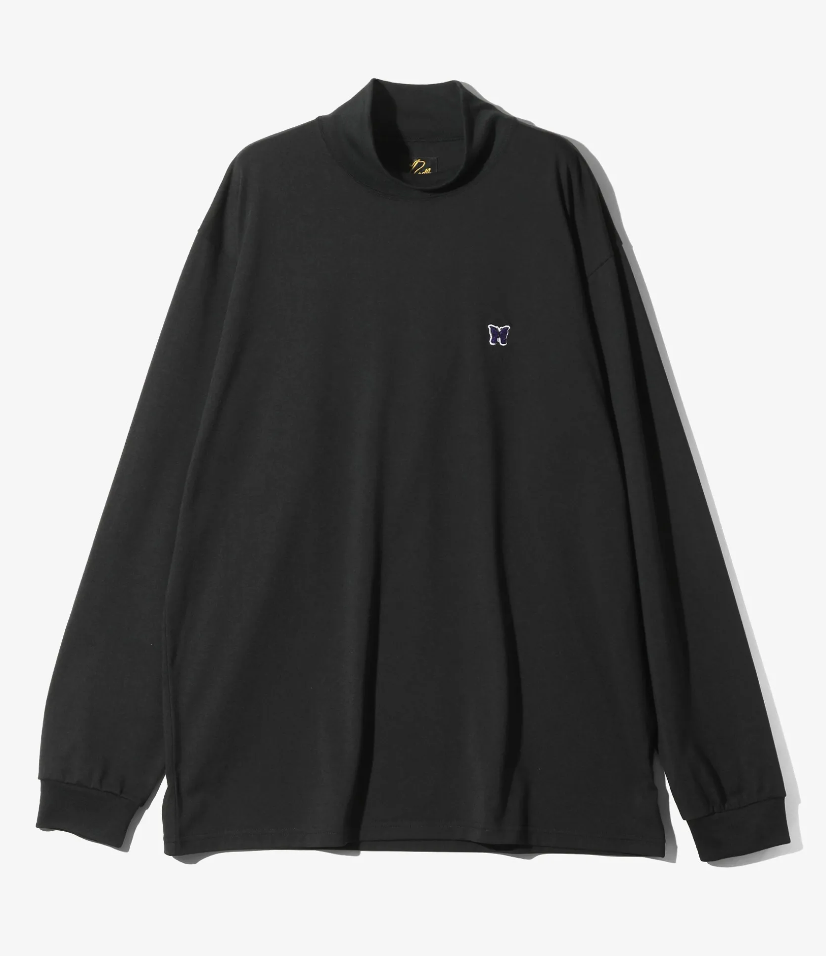L/S Mock Neck Tee - Black - Poly Jersey