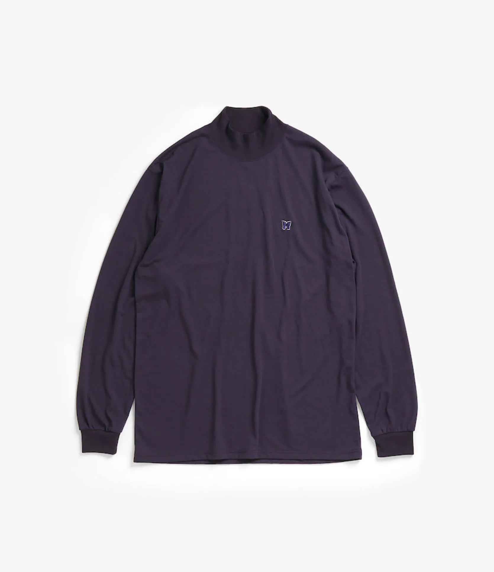 L/S Mock Neck Tee - Eggplant - Poly Jersey
