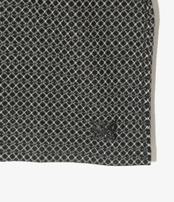 L/S U-Neck Tee - Black/Natural Grid - R/PE Russell