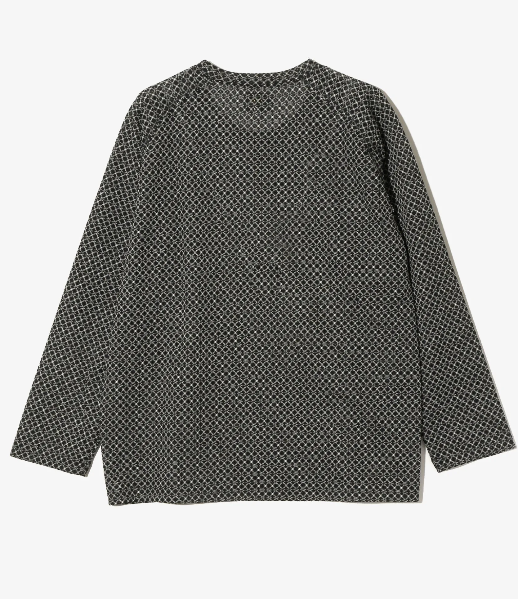L/S U-Neck Tee - Black/Natural Grid - R/PE Russell