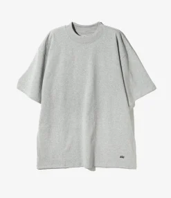 Mock Neck S/S Tee - H. Grey Cotton Jersey