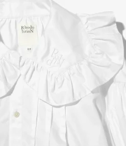 Monogram Stitch Spencer Shirt - White - Sateen