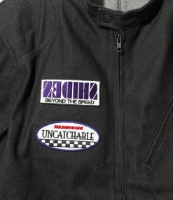 Motor Cycle Jacket - Black - 13.5oz Denim