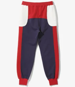 Motor Cycle String Easy Pant - Red/Eggplant/White -- C/PE Jersey