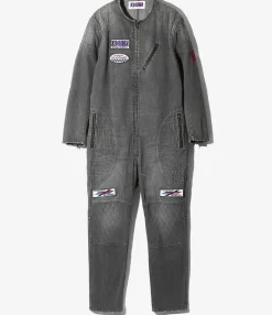 Motor Cylce Suit - Black - 13.5oz Denim, Vintage