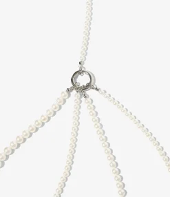 Multi Long Necklace - Natural - Artificial White Pearl
