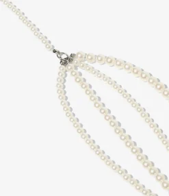 Multi Long Necklace - Natural - Artificial White Pearl
