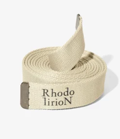 Narrow Canvas Ribbon Belt - Beige