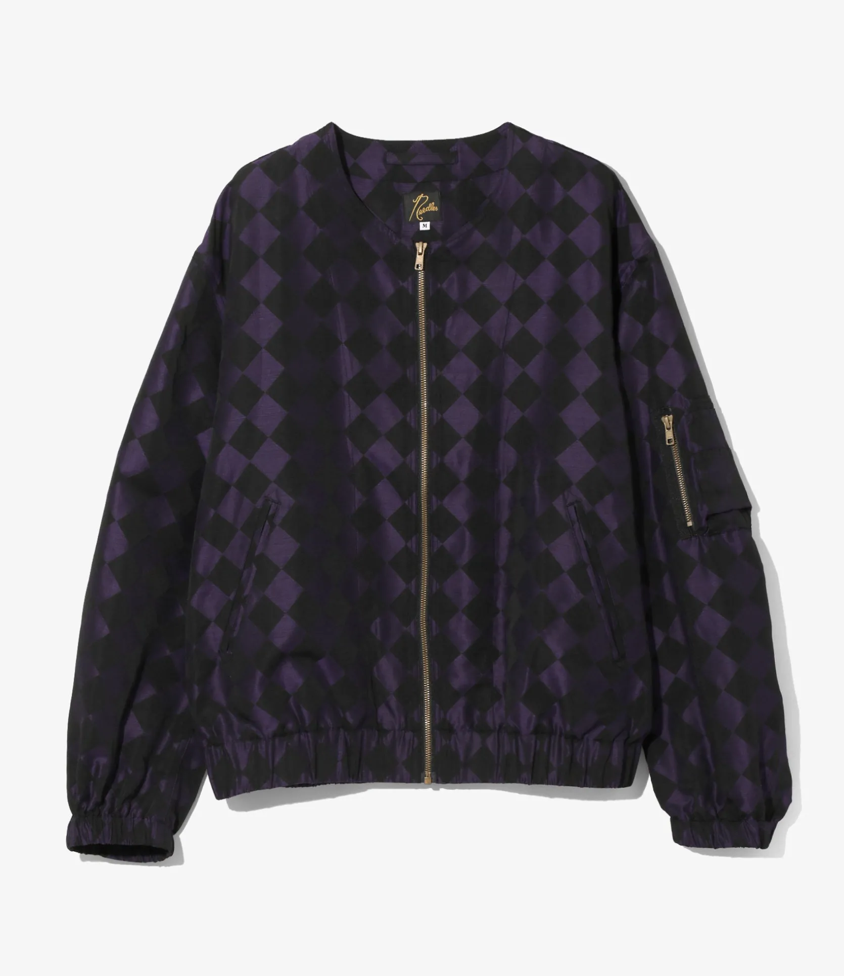 Needles Line Crew Jacket - Purple / Black- PE/R Argyle Jacquard