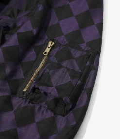 Needles Line Crew Jacket - Purple / Black- PE/R Argyle Jacquard