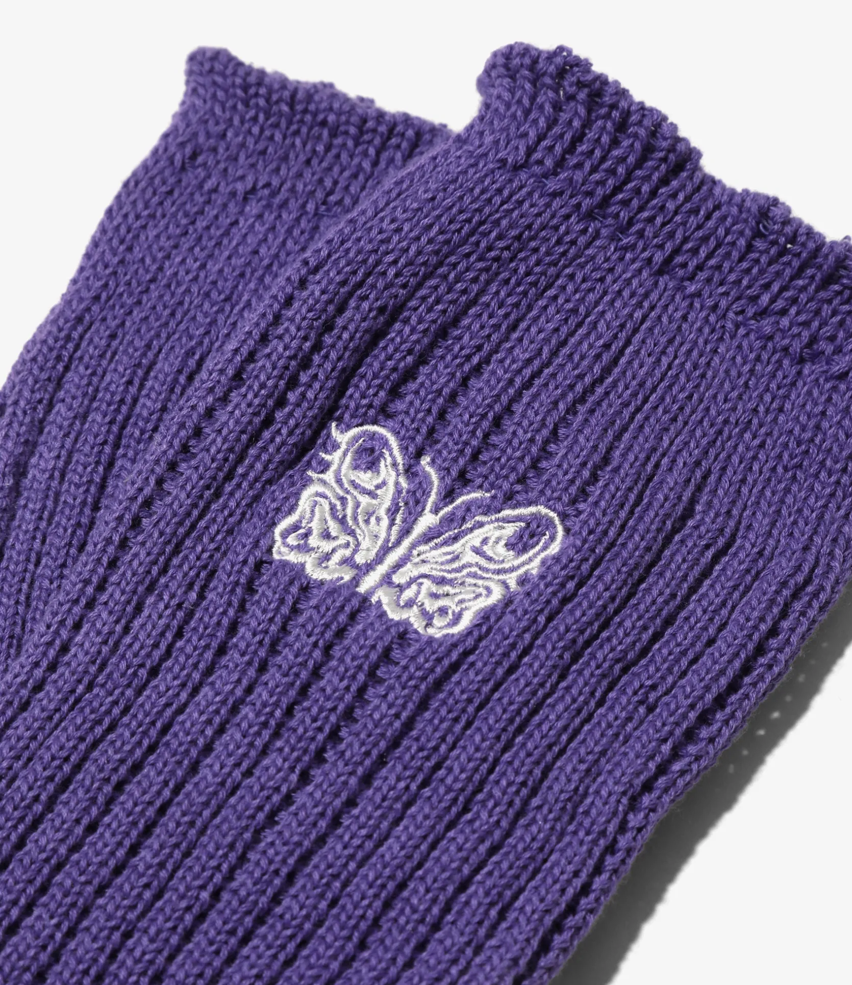 Needles x Kae Tanaka Loose Socks - Purple - KT Papillon Emb