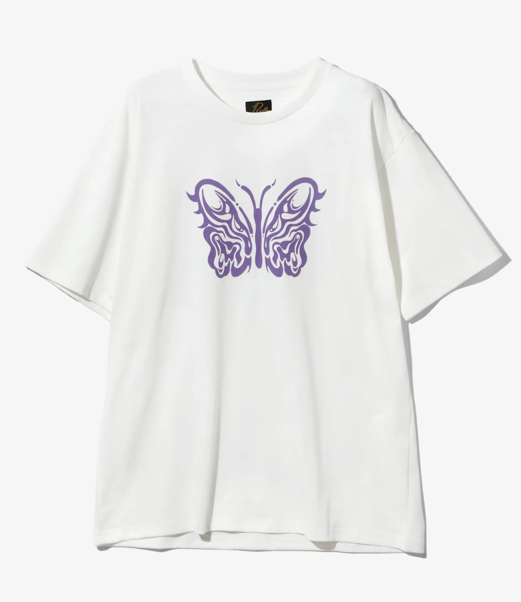 Needles x Kae Tanaka S/S Crew Neck Tee - Off White - Poly Jersey / KT Papillon