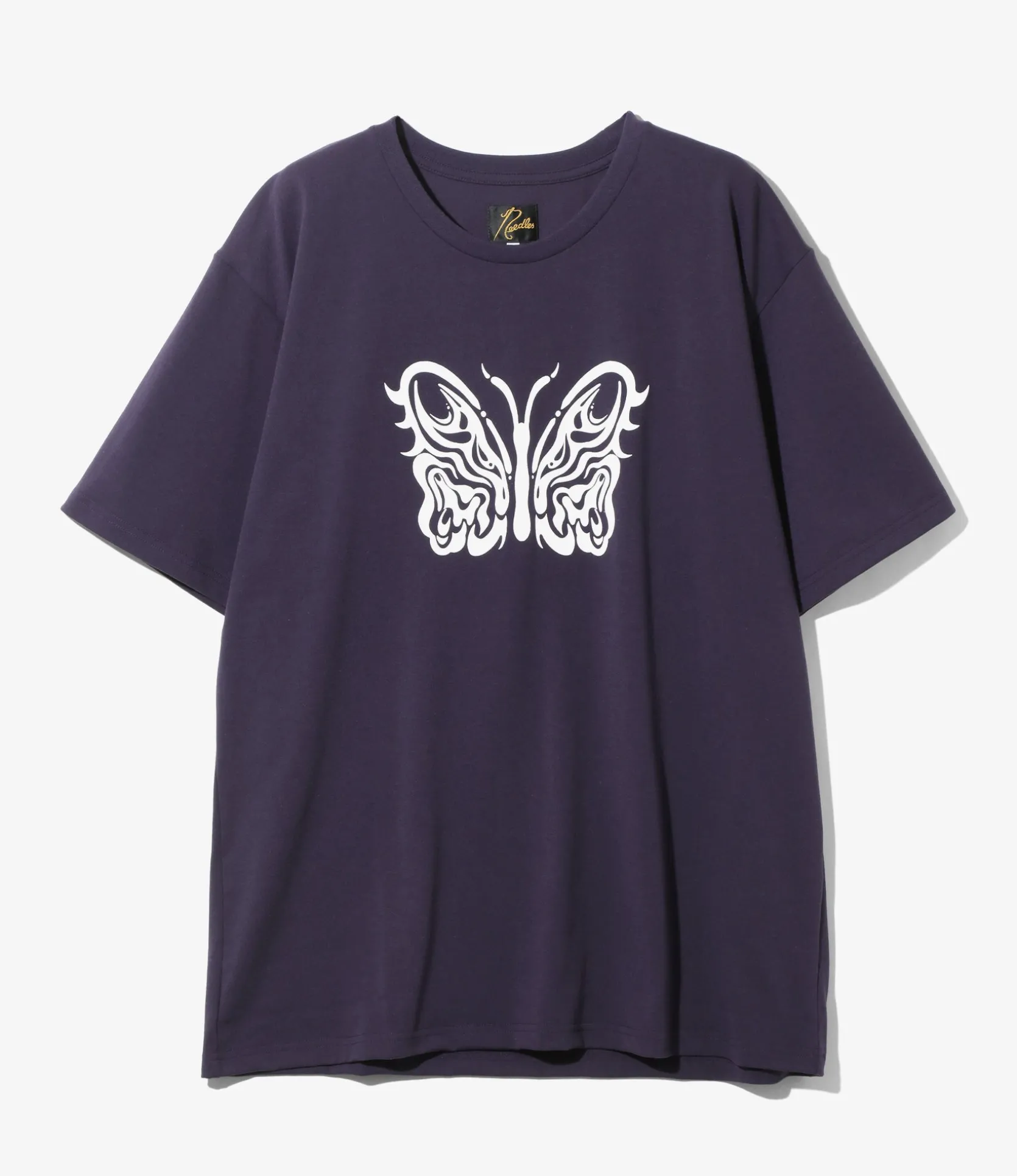 Needles x Kae Tanaka S/S Crew Neck Tee - Eggplant - Poly Jersey / KT Papillon