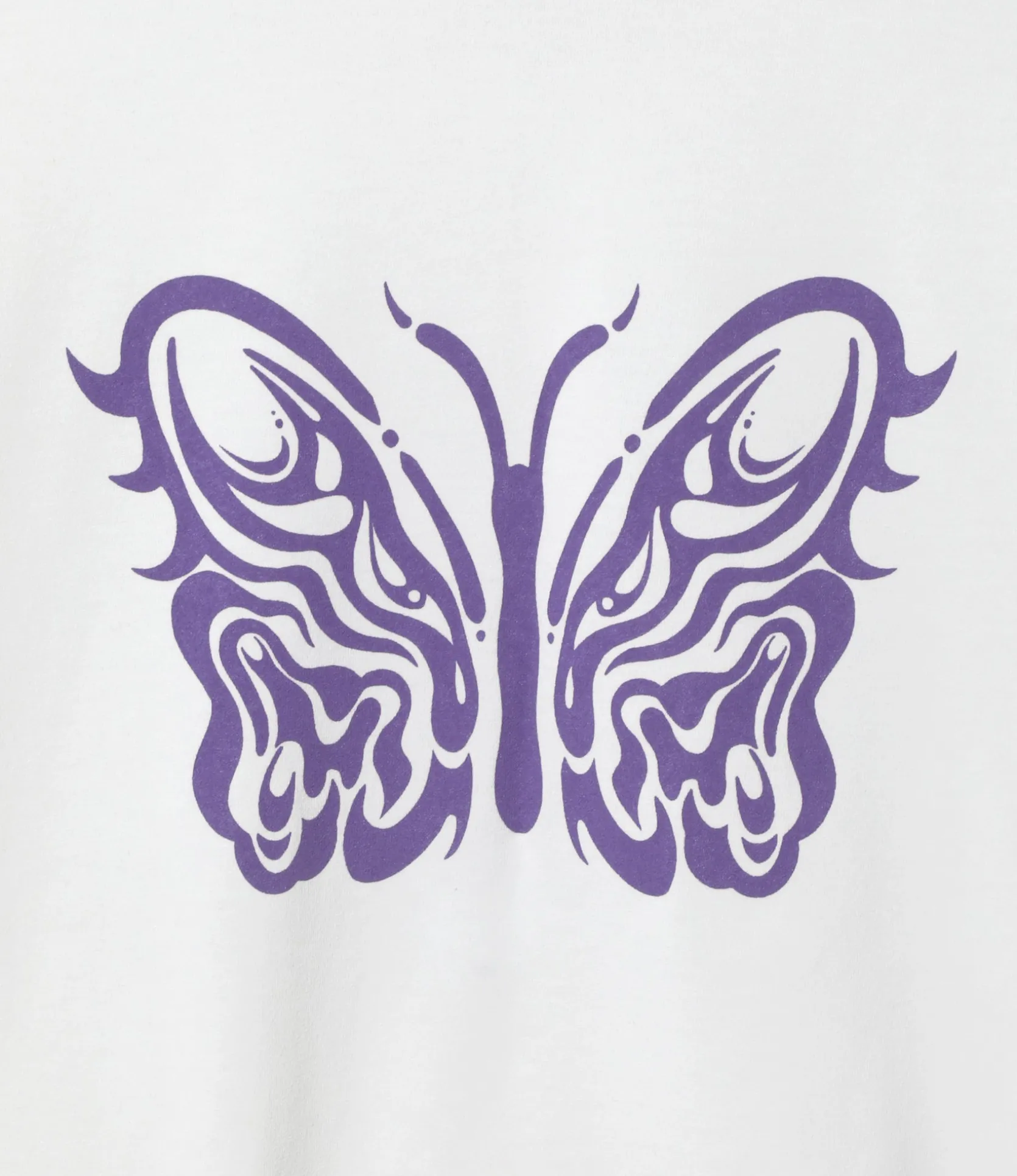Needles x Kae Tanaka S/S Crew Neck Tee - Off White - Poly Jersey / KT Papillon