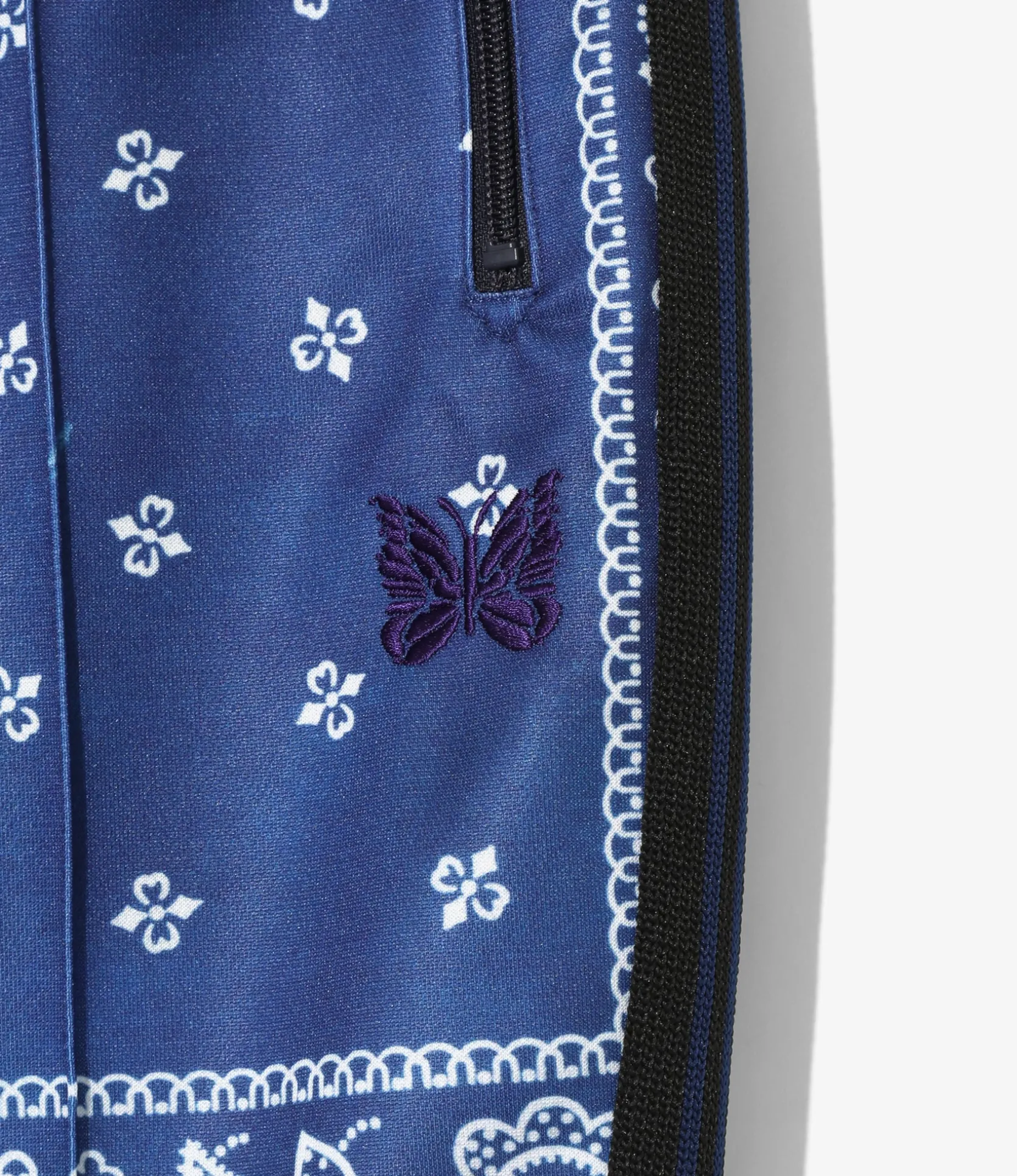 Needles x MIYAGIHEDTAKA - Boot-Cut Track Pant - Navy - Bandana Print