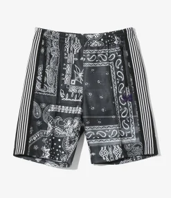 Needles x MIYAGIHIDETAKA - Track Shorts - Black - Bandana Print