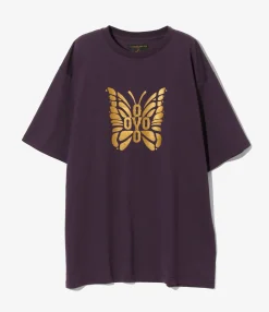 Needles x OVO - S/S Crew Neck Tee - Purple - Cotton Jersey /OVO