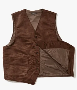ODD Vest - Brown Polyester Fake Suede
