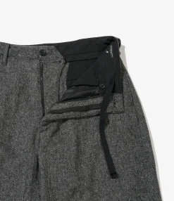 Officer Pant - Grey Poly Wool Herringbone
