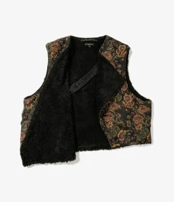 Over Vest - Black/Gold CP Floral Jacquard