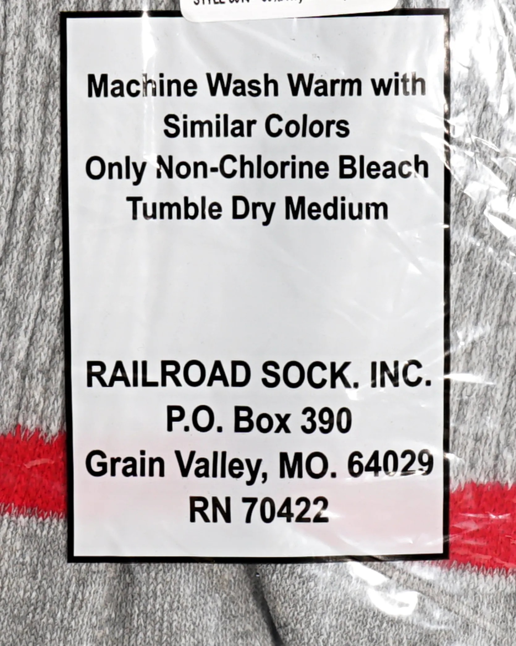 6 Pack Crew Boot Sock - Grey w/ Red Stripe
