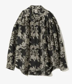 Painter Shirt - Black - C/CU/PE Flower Cut Jq.