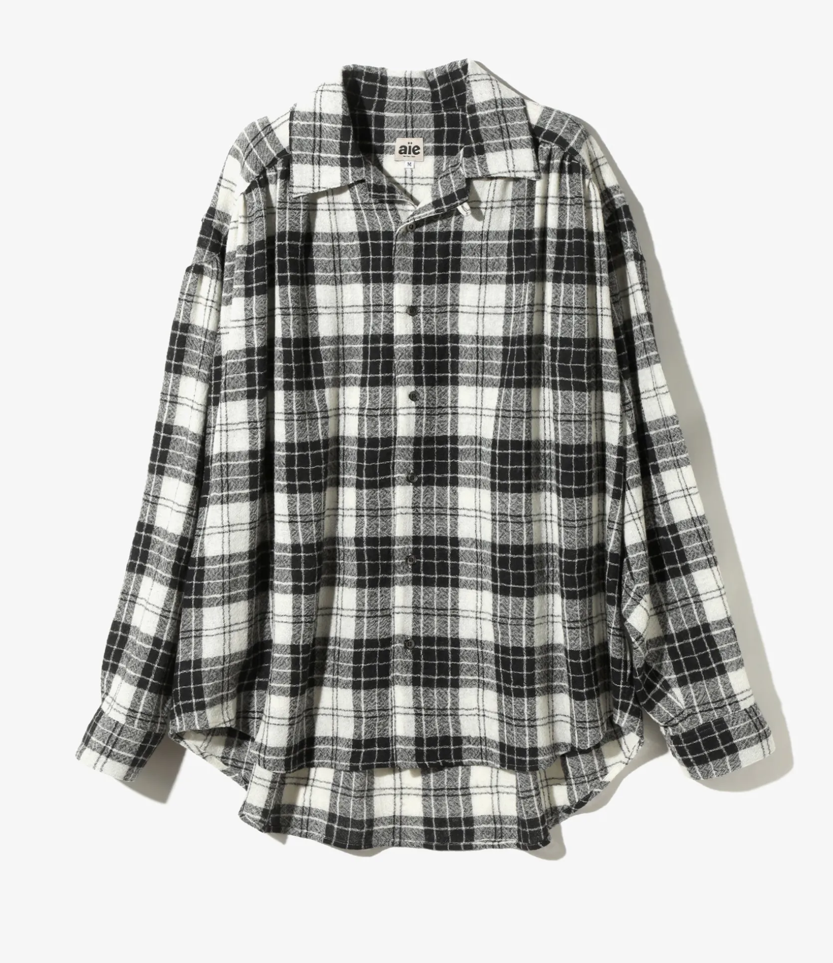 Painter Shirt - Grey -Wool Gauze Plaid