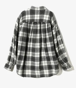 Painter Shirt - Grey -Wool Gauze Plaid