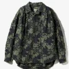 Painter Shirt - Navy - C/CU/PE Flower Cut Jq.